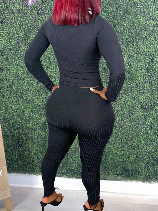 Ensemble 2 pièces côtelé solide