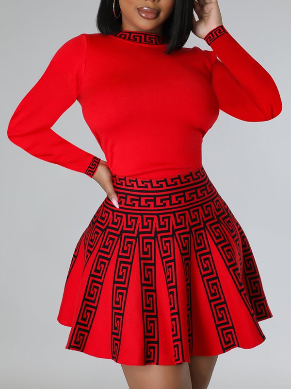 Bedrucktes Plisseekleid