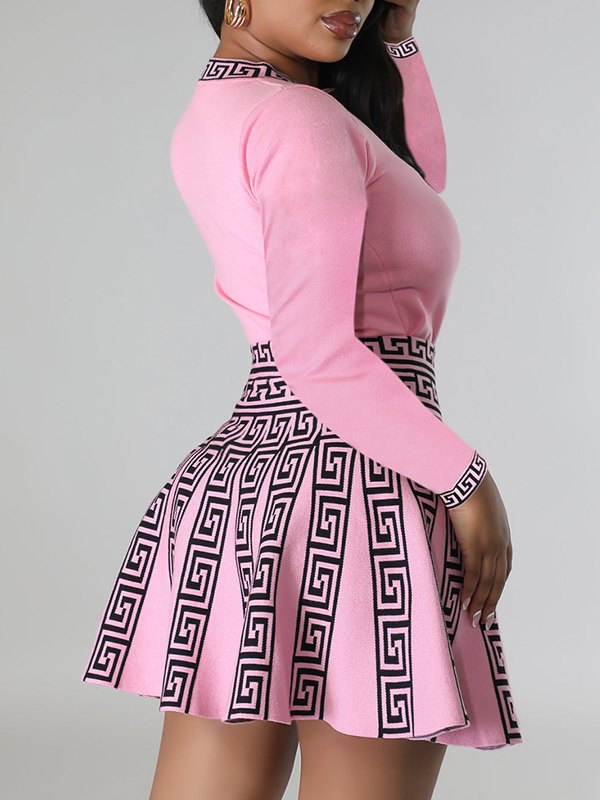 Bedrucktes Plisseekleid