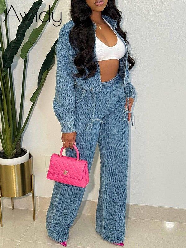 Denim Shirt & Pants Set