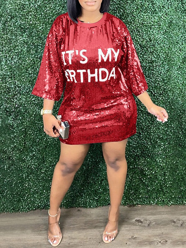 Robe t-shirt à paillettes