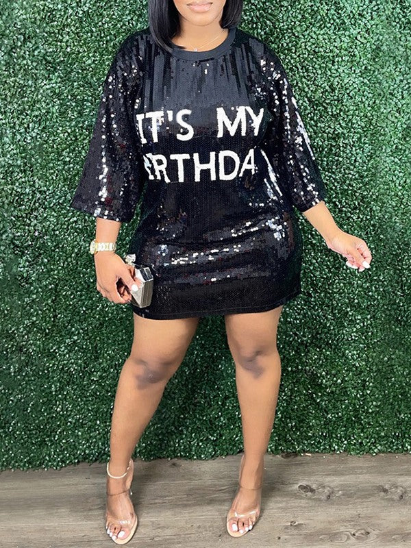 Robe t-shirt à paillettes