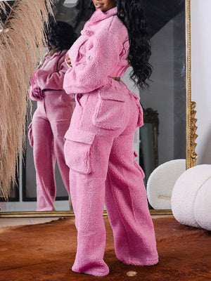 Set aus Fleecejacke und Cargohose – Ausverkauf