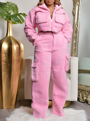 Set aus Fleecejacke und Cargohose – Ausverkauf