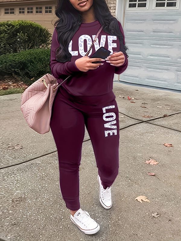 LOVE Sweatshirt- und Hosen-Set