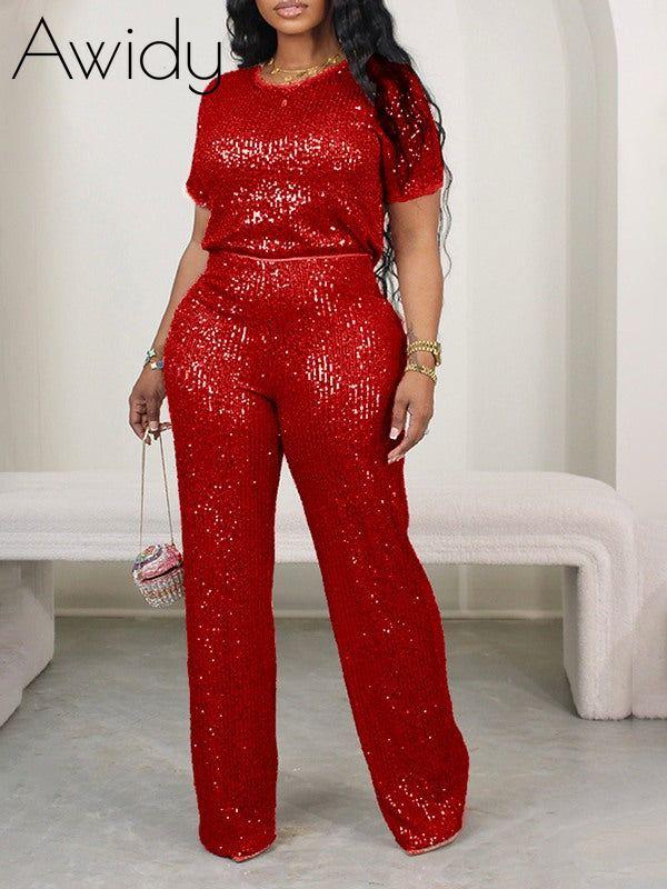 Sequin Tee & Pants Set