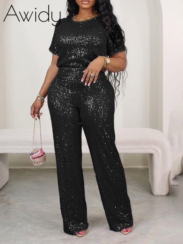 Sequin Tee & Pants Set