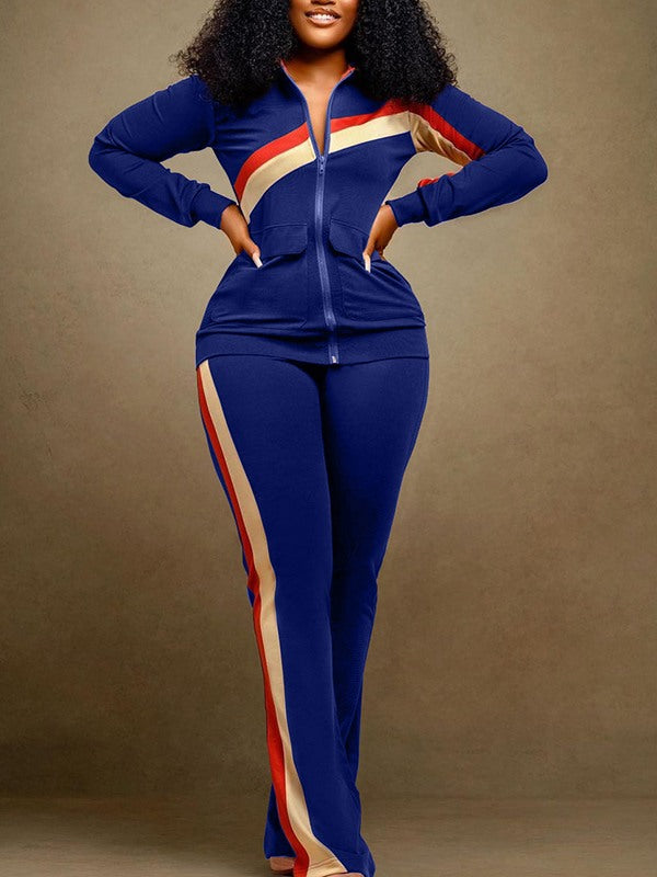 Indiebeautie Stripe Jacket & Pants Set
