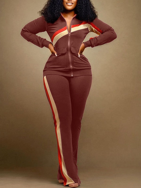 Indiebeautie Stripe Jacket & Pants Set