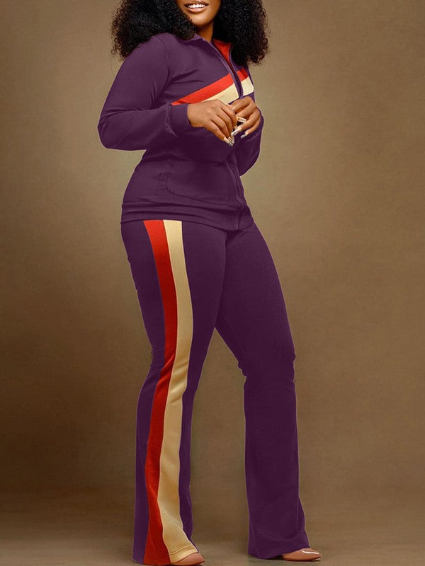 Indiebeautie Stripe Jacket & Pants Set