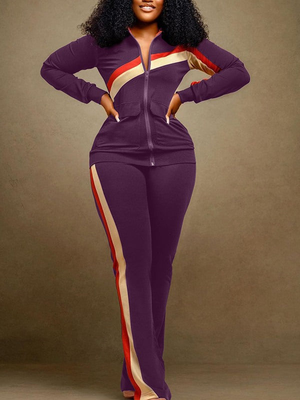 Indiebeautie Stripe Jacket & Pants Set
