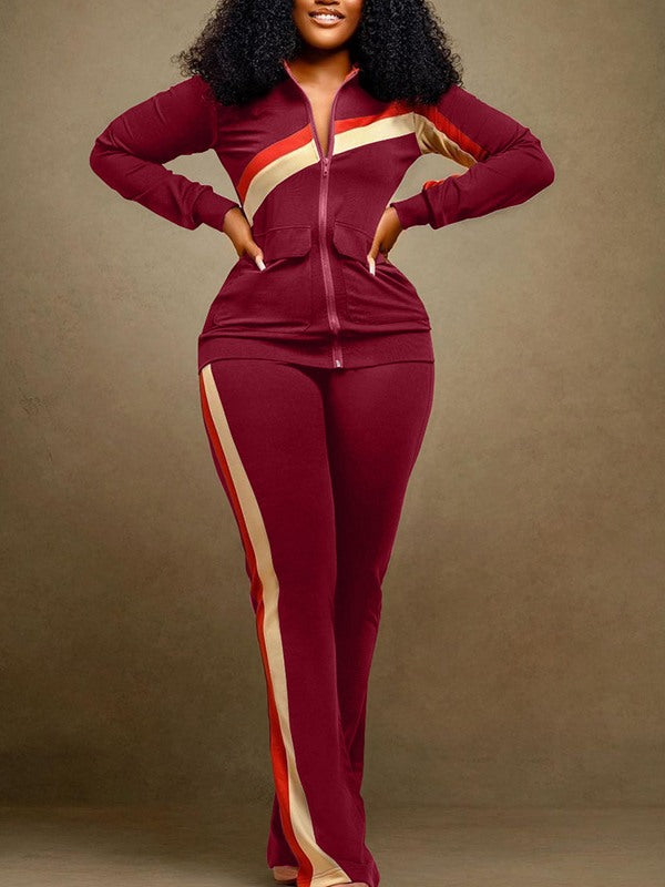 Indiebeautie Stripe Jacket & Pants Set