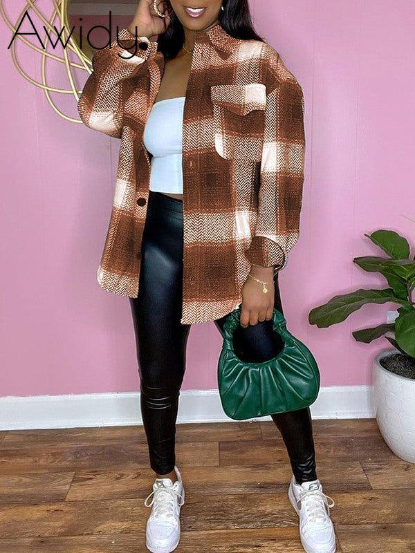 Plaid Shirt Jacket--Clearance