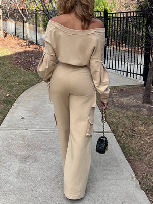 Indiebeautie – Set aus gedrehtem Oberteil und Cargohose