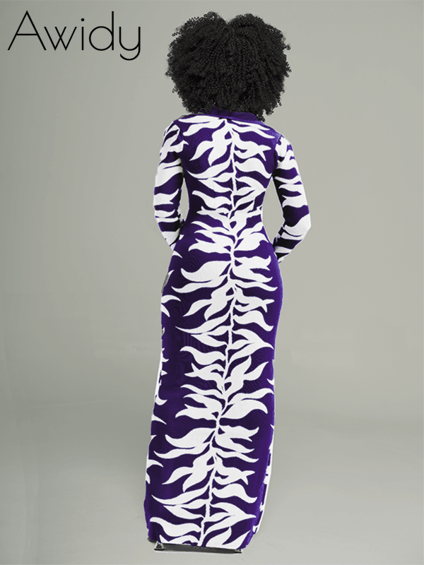 Printed Button-Front Dress