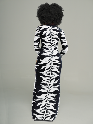 Bedrucktes Kleid mit Knopfleiste vorne – Ausverkauf