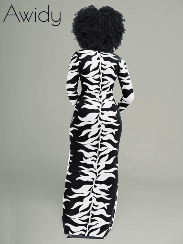 Printed Button-Front Dress