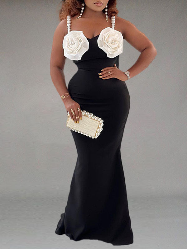 Robe sirène fleurie - Liquidation