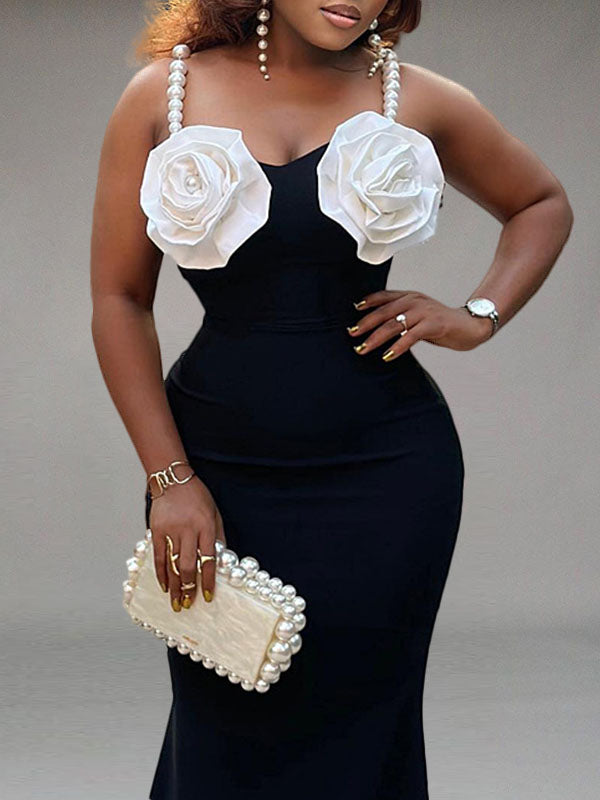 Robe sirène fleurie - Liquidation