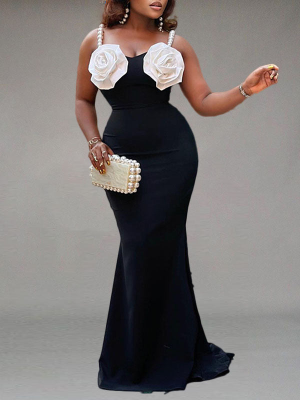 Robe sirène fleurie - Liquidation