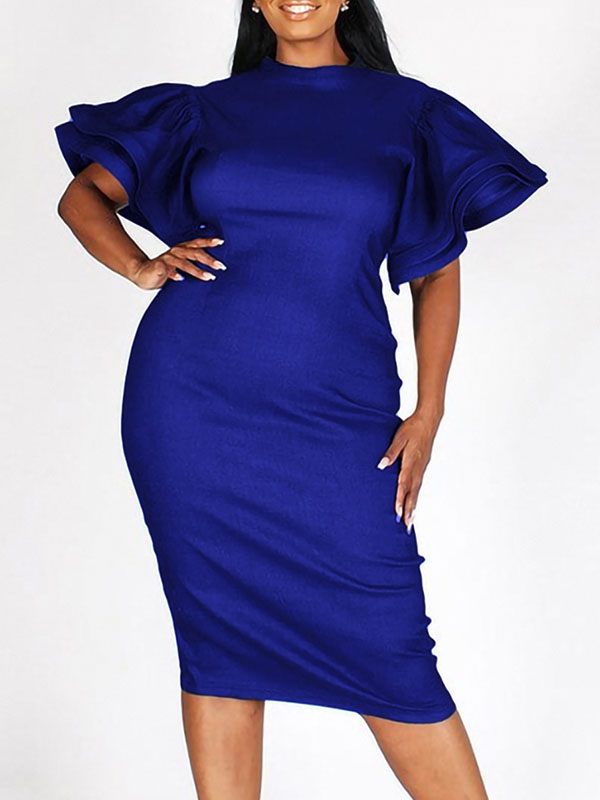 Robe en jean à manches cloche