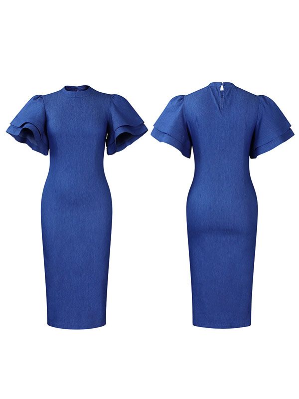 Robe en jean à manches cloche