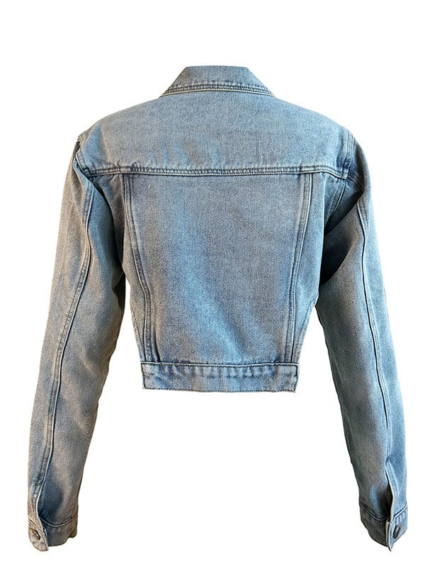 Veste en jean asymétrique