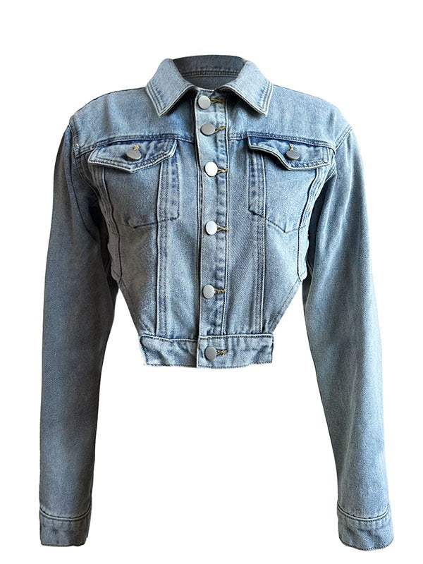 Veste en jean asymétrique