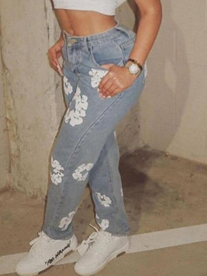 Indiebeautie Jeans mit Blumenmuster