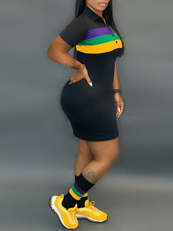 Gestreiftes Polokleid