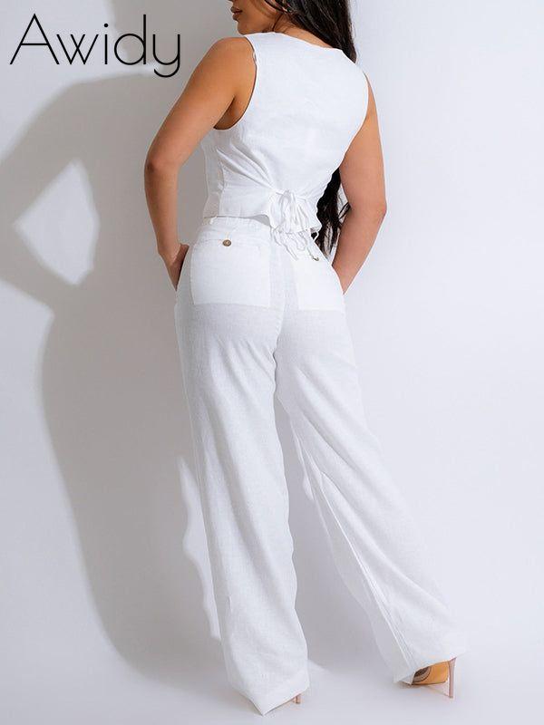Button-Front Vest & Pants Set