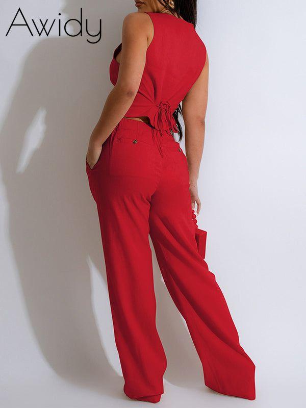 Button-Front Vest & Pants Set