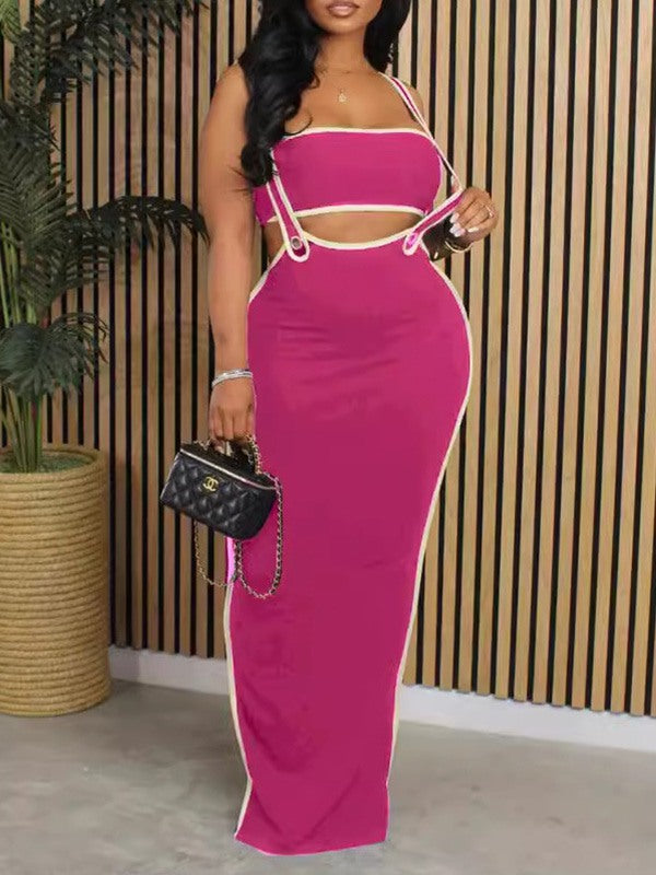 Set aus Bandeau-Top und Strapsrock