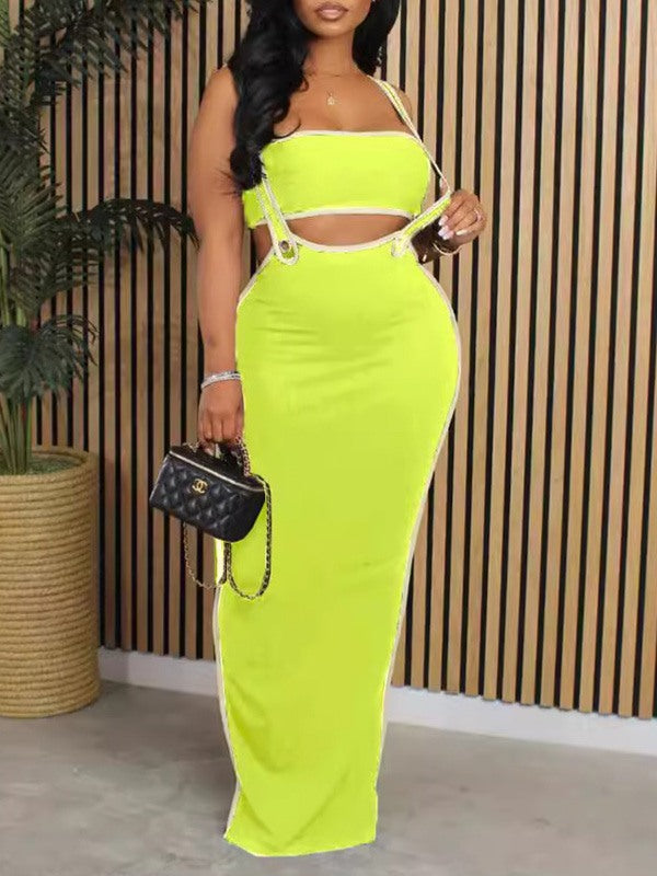 Set aus Bandeau-Top und Strapsrock