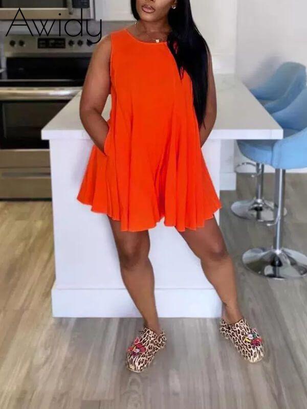 Solid Sleeveless Dress