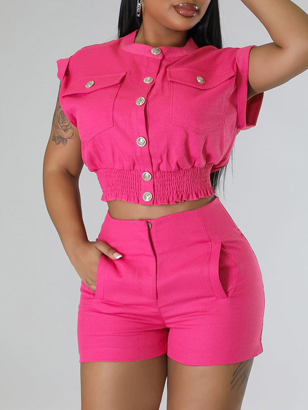 Ensemble chemise et short boutonnés