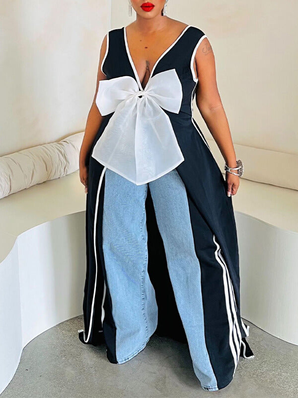 Haut tunique à nœud papillon