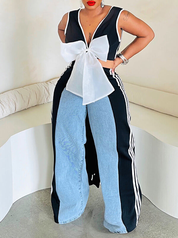 Haut tunique à nœud papillon