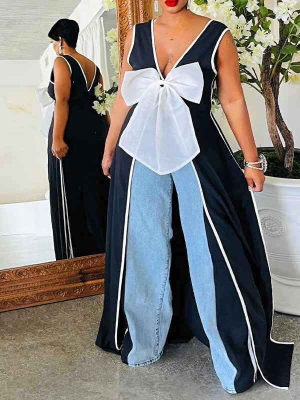 Haut tunique à nœud papillon