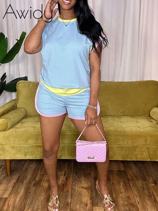 Piping Tee & Shorts Set