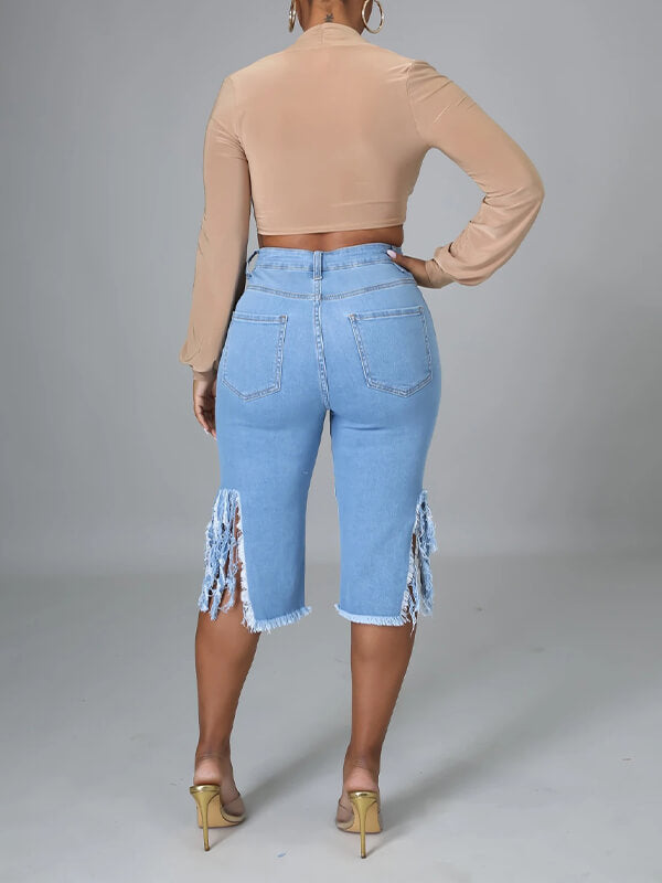 Indiebeautie – Zerrissene Capri-Jeans