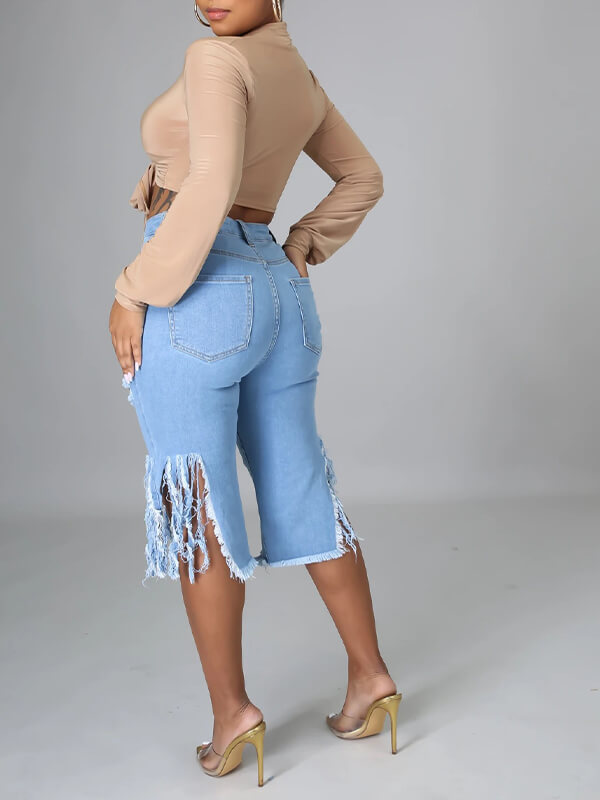 Indiebeautie – Zerrissene Capri-Jeans