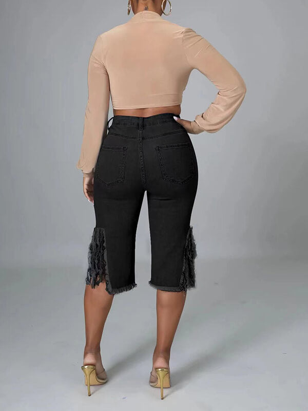 Indiebeautie – Zerrissene Capri-Jeans