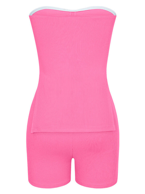 Ensemble haut tube et short côtelés