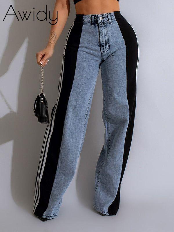 Side Stripe Jeans Black