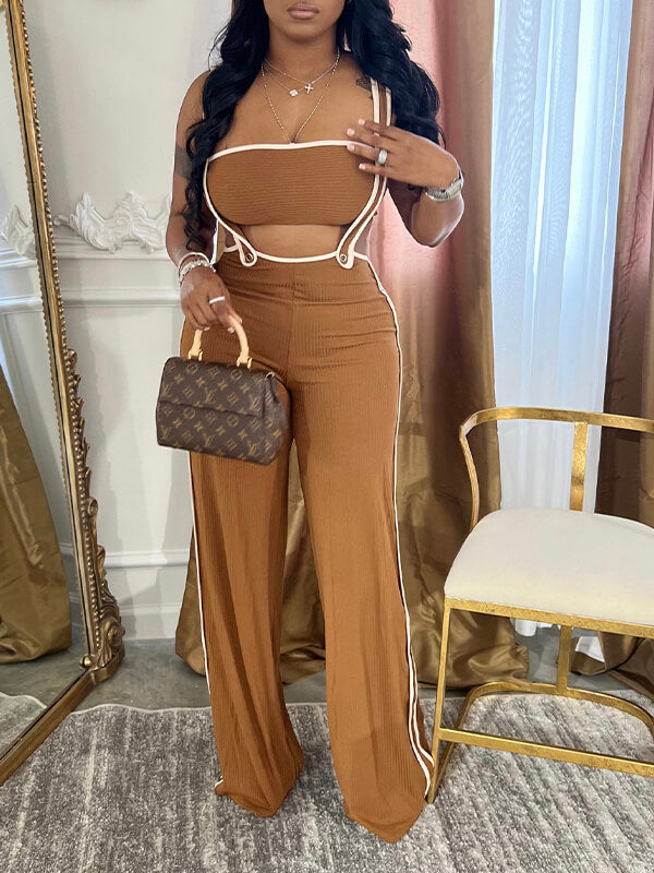 Ensemble haut bandeau passepoilé et salopette Indiebeautie