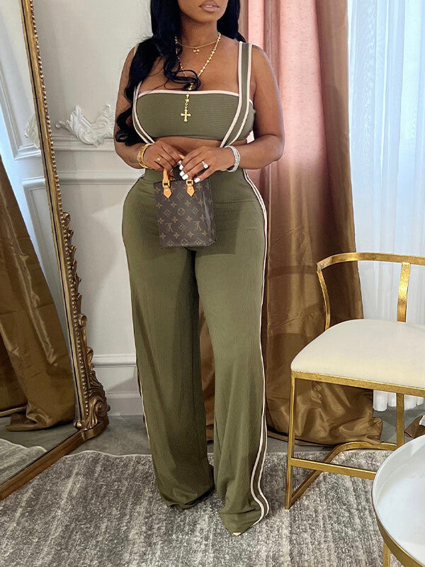 Ensemble haut bandeau passepoilé et salopette Indiebeautie