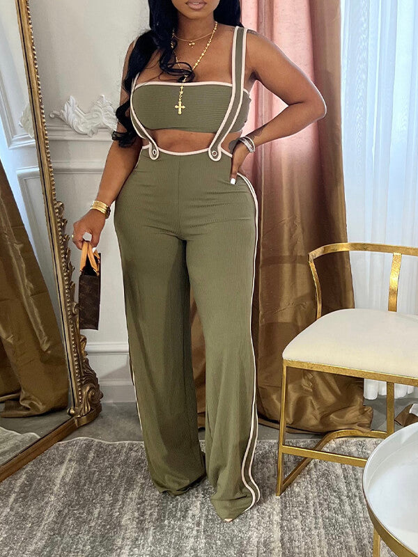 Ensemble haut bandeau passepoilé et salopette Indiebeautie