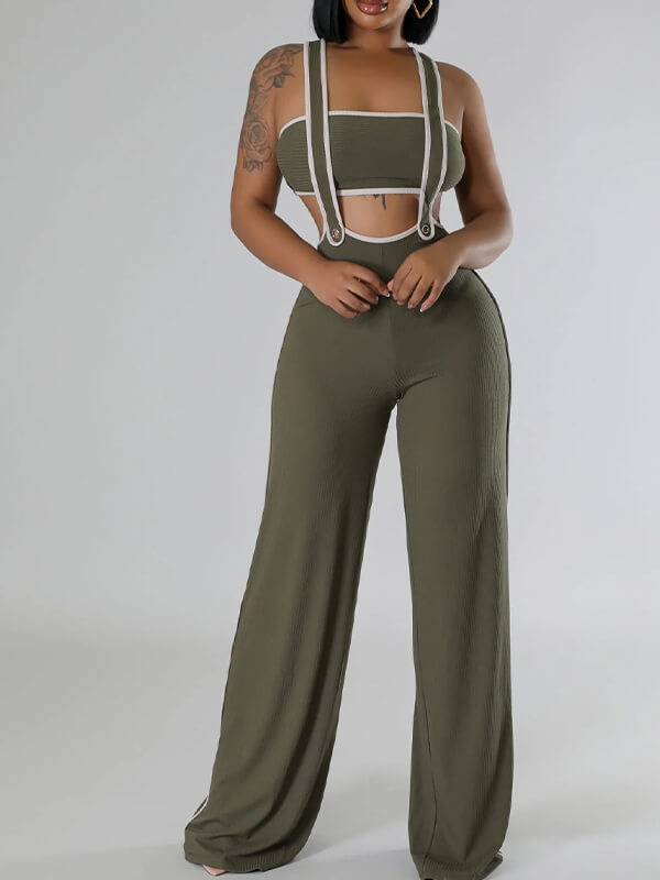 Ensemble haut bandeau passepoilé et salopette Indiebeautie