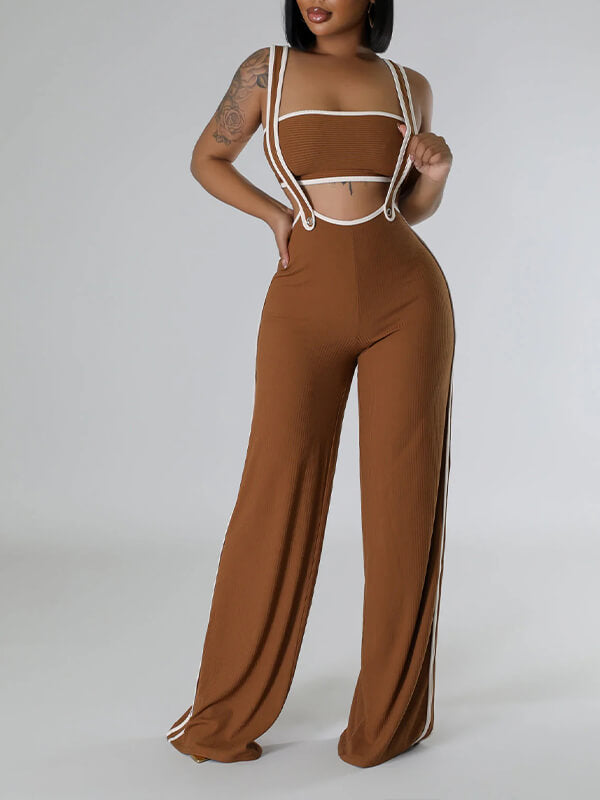 Ensemble haut bandeau passepoilé et salopette Indiebeautie